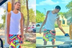 網(wǎng)友拍到文班一個人戶外散步 乖乖按按鈕才能通過斑馬線紅綠燈