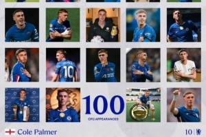 4700萬歐購(gòu)入已45球28助攻！切爾西官推紀(jì)念帕爾默百場(chǎng)里程碑