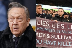 郵報(bào)：西漢姆主席決定出席周末聯(lián)賽，屆時(shí)可能多達(dá)2萬(wàn)人抗議他