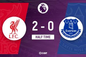 半場-利物浦暫2-0埃弗頓 赫拉芬貝赫傳射?；倏似崎T