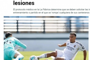 馬卡：自家青訓(xùn)在U20集訓(xùn)受傷，皇馬要求西足協(xié)提供受傷時的錄像