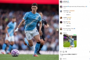 最后時刻遭絕平，福登社媒：一場艱難的比賽，但我們會繼續(xù)進步