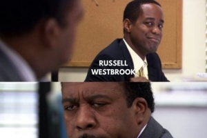 雙少重聚？美媒P圖：范喬丹受傷后KD神情低落 威少向他拋媚眼遭嫌