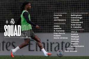 皇馬遠(yuǎn)征阿拉木圖名單：姆巴佩、維尼修斯領(lǐng)銜，米利唐因傷缺席