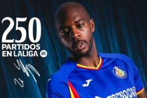 37歲后衛(wèi)恩約姆達(dá)成西甲250場(chǎng)里程碑，赫塔費(fèi)曬海報(bào)為其紀(jì)念