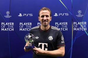 梅開二度！官方：凱恩當選拜仁5-1帕福斯的全場最佳球員