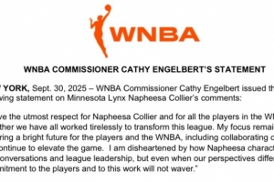 WNBA總裁回應(yīng)科利爾炮轟：致力于推動(dòng)發(fā)展 對她的言論感到遺憾