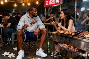 KD邀請(qǐng)女主持人看比賽：來德州我請(qǐng)你吃燒烤 德州人就是熱情好客