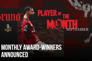 37%得票率當(dāng)選！官方：B費當(dāng)選曼聯(lián)9月最佳球員，3次出場打入1球