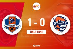 半場(chǎng)-茹子楠遠(yuǎn)射破門(mén)羅德里格中柱 梅州客家暫1-0青島海牛