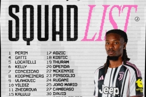 尤文對陣米蘭大名單：戴維、K-圖拉姆在列，布雷默、卡巴爾缺席