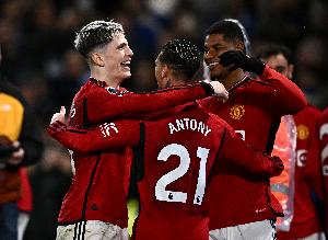 都很好??曼聯(lián)贏球，拉什福德霍伊倫進球奧納納零封加納喬險造點