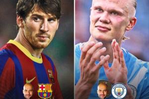 在瓜帥執(zhí)教下聯(lián)賽：梅西136場(chǎng)138球55助，哈蘭德104場(chǎng)94球17助