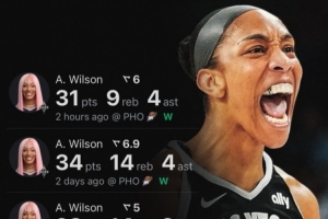 FMVP實(shí)至名歸！阿賈-威爾遜總決賽場均28.5分11.8板4助 G3獻(xiàn)絕殺