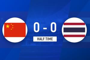 半場-劉誠宇頭球中柱劉浩帆錯(cuò)失機(jī)會(huì) U22國足暫0-0泰國U23
