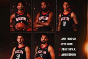 繼續(xù)五大！火箭揭幕戰(zhàn)首發(fā)：阿門、杜蘭特、小史、申京、亞當(dāng)斯