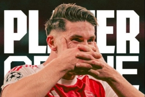 梅開二度，阿森納官方：約克雷斯當(dāng)選4-0馬競隊內(nèi)最佳球員