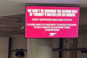 英媒：阿森納不在主場大廳電視播放比賽畫面，讓球迷盡快回到看臺