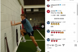 朝著復出邁進！厄德高社媒曬康復訓練照片