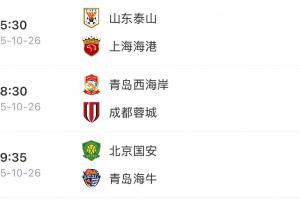 山東三兄弟殺瘋了！泰山逆轉(zhuǎn)海港、海牛逆轉(zhuǎn)國安、西海岸戰(zhàn)平蓉城