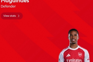 6次解圍，英超官方：加布里埃爾當(dāng)選阿森納1-0水晶宮全場(chǎng)最佳