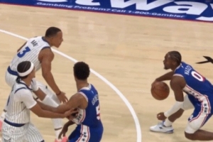 手感來了！馬克西面對(duì)貝恩回拉三分命中&連中兩記三分