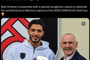 帶墨西哥贏得金杯賽！官方：34歲中鋒希門尼斯獲PFA特別表彰獎(jiǎng)