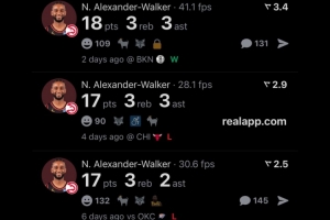 穩(wěn)定輸出！最低17分 亞歷山大-沃克過去5場比賽場均貢獻(xiàn)18.4分