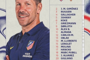 馬競主場對陣塞維利亞大名單：格列茲曼領銜，巴里奧斯缺席