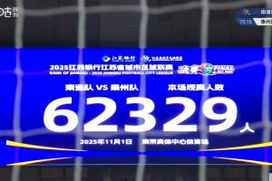 62329人蘇超決賽再刷紀錄！放在中超也僅次于舜天vs恒大的65769人