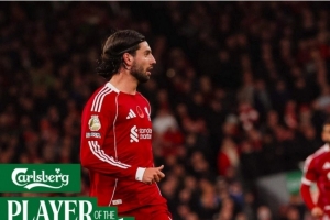 索博當選對陣維拉一役利物浦最佳球員，本賽季4次當選隊內最佳