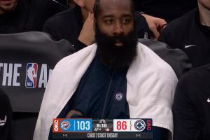 船要翻了？雷霆轟出17-0 哈登在場下看懵了