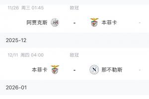 穆帥難度翻倍！本菲卡歐冠四連敗，將面對(duì)：那不勒斯、尤文、皇馬