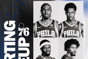 76人客場(chǎng)打騎士首發(fā)：馬克西、埃奇庫姆、博納、烏布雷、沃克