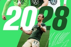 隊(duì)史出場紀(jì)錄保持者，官方：沃爾夫斯堡與隊(duì)長阿諾德續(xù)約至2028年