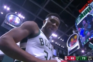 嘲諷拉滿！字母哥怪獸碾壓申京后面對鏡頭“快叫醒我快叫醒我！”