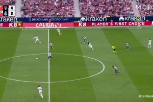 馬競5-2領(lǐng)先皇馬！巴爾韋德中場傳球失誤，格列茲曼單刀破門