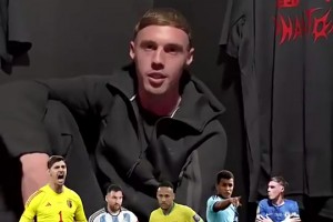 ??帕爾默選五人制陣容：褲襪、梅西、內(nèi)馬爾、拉維爾+自己