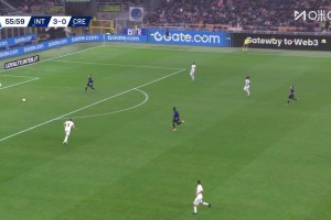 慘案預(yù)定！博尼外腳背妙傳，巴雷拉包抄得手