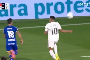 可惜了！羅德里戈送妙傳！姆巴佩單刀球打門被撲出！